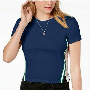 Almost Famous Juniors' side-stiped shirt